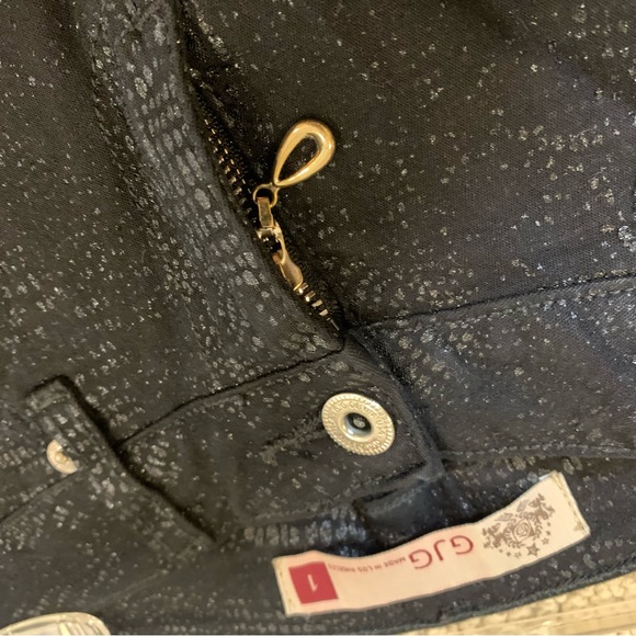 GJG Skinny black pants with shiny snake print size 1 - Picture 3 of 8